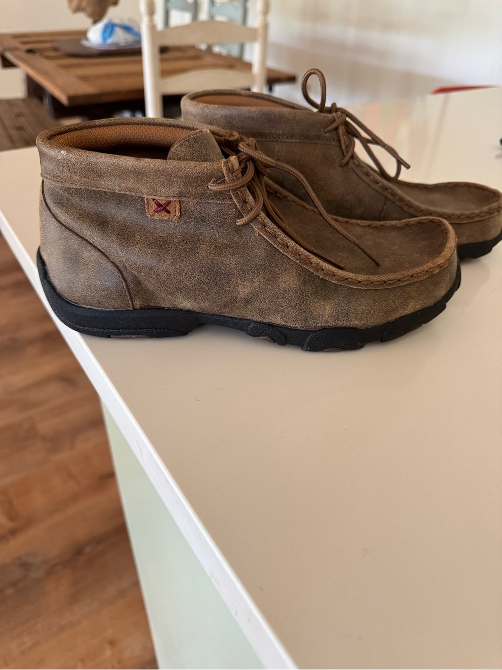 Twisted X Kids Moccasin Boots in Brown with Black Sole